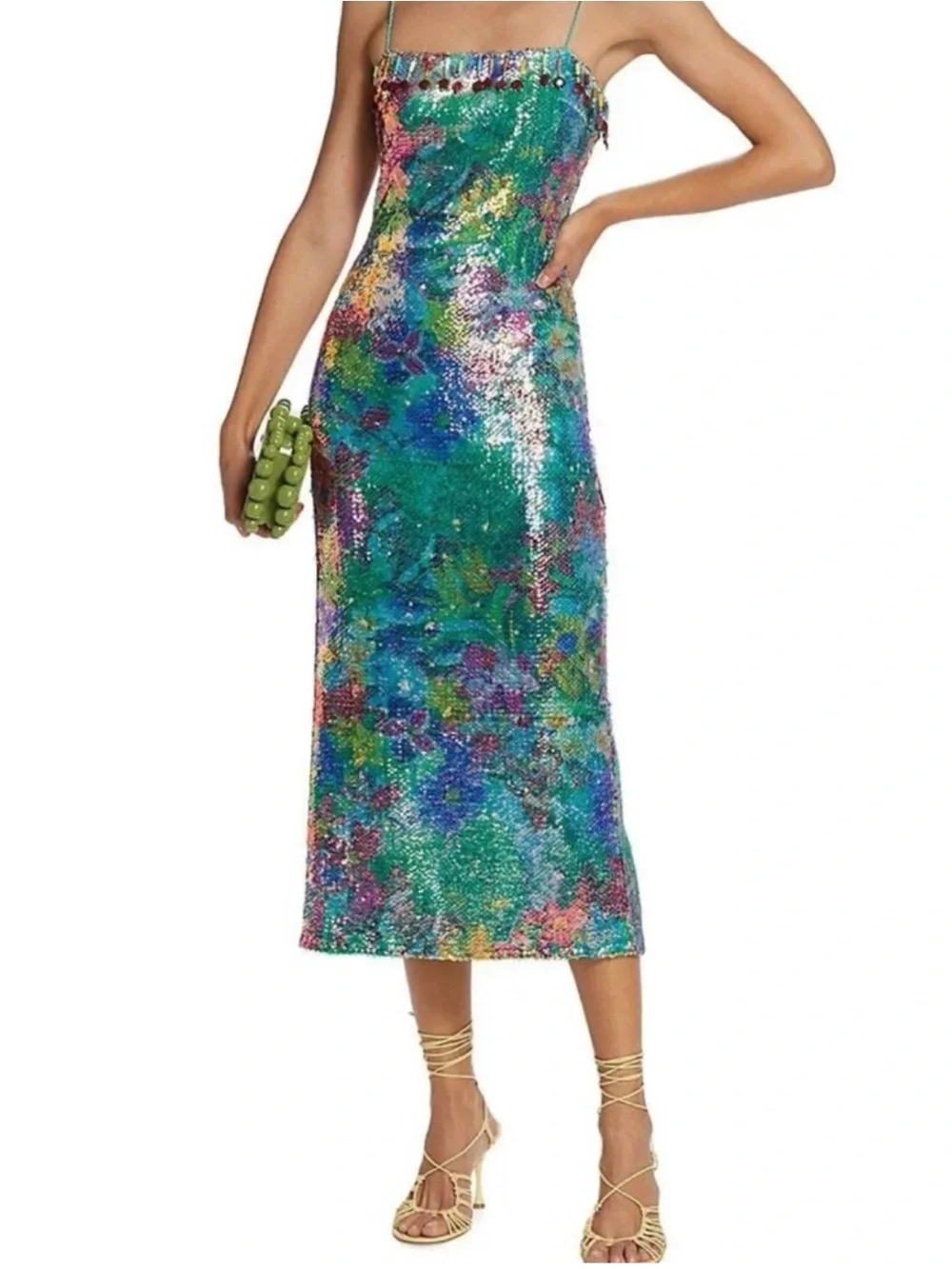 alexis beaded dress Alexis Women's Nisha Beaded & Sequin-Embroidered Midi-Dress - Botanical Sequin